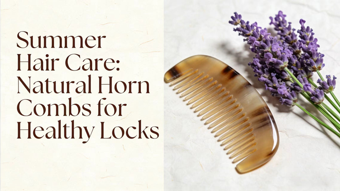 Summer Hair Glow Secret: Natural Horn Comb – Double the Love for Scalp & Strands ✨